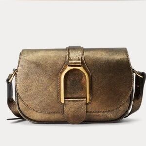 Ralph Lauren Welington Metallic Calfskin Shoulder Bag
